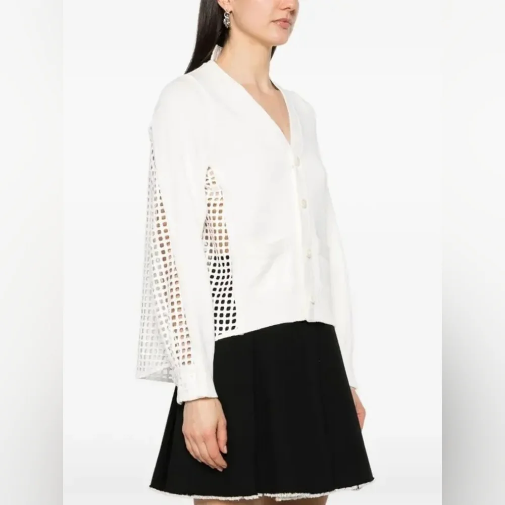 Sacai White Embroidered Cardigan XL - Picture 6 of 14